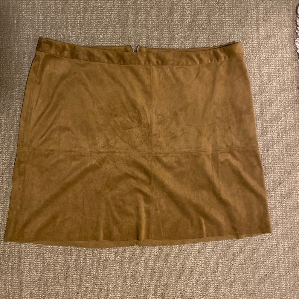 Faux Suede Mini Brown Skirt
